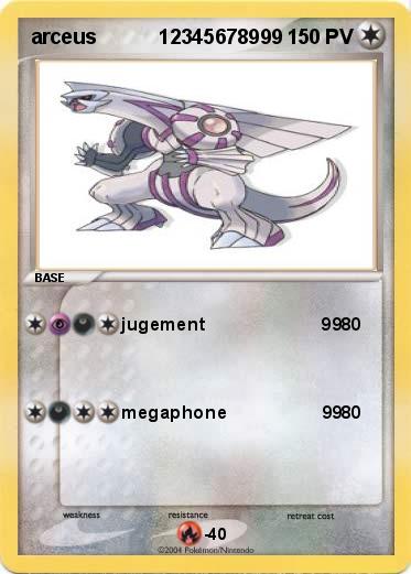 Pokemon arceus           12345678999                 