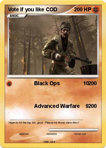 Pokemon Vote if you like COD