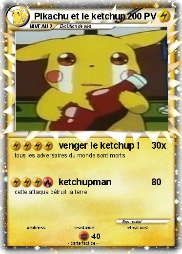 Pokemon Pikachu et le ketchup