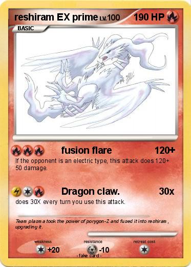 Pokemon reshiram EX prime