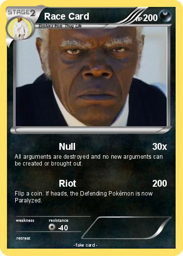 Pokemon Race Card