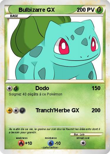 Pokemon Bulbizarre GX