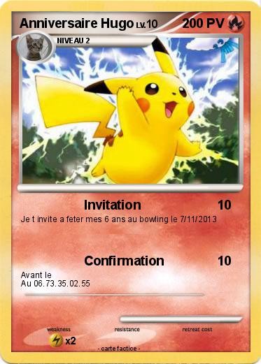 Pokemon Anniversaire Hugo