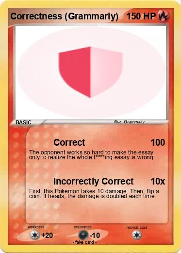 Pokemon Correctness (Grammarly)