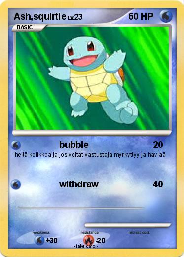 Pokemon Ash,squirtle