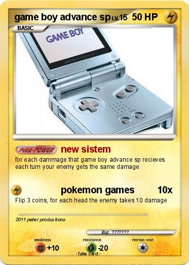 Pokemon game boy advance sp