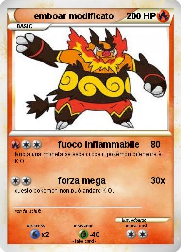 Pokemon emboar modificato