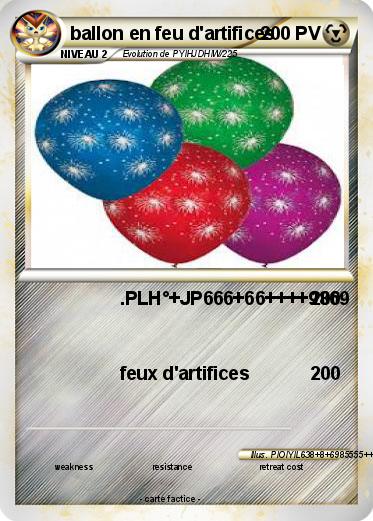 Pokemon ballon en feu d'artifices