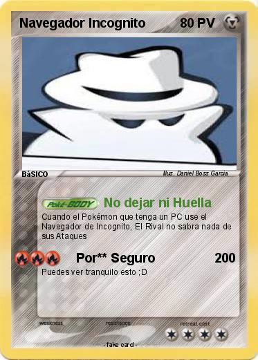 Pokemon Navegador Incognito
