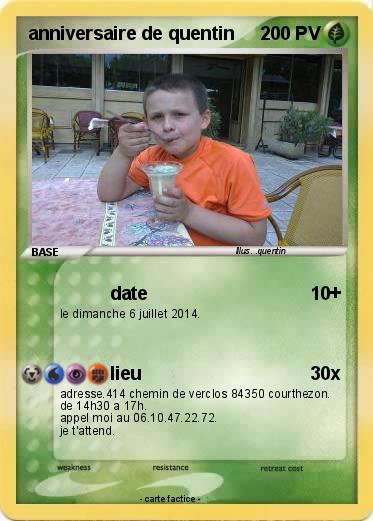 Pokemon anniversaire de quentin