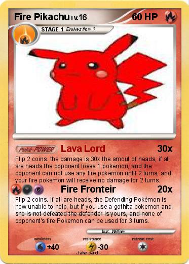 Pokemon Fire Pikachu