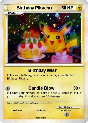 Pokemon Birthday Pikachu