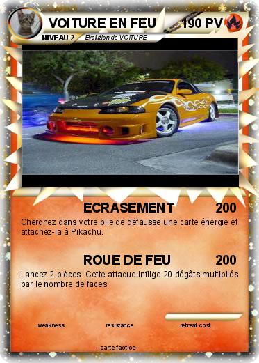 Pokemon VOITURE EN FEU