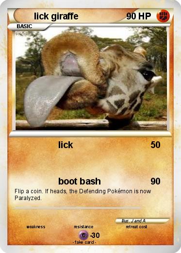 Pokemon lick giraffe