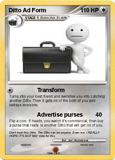 Pokemon Ditto Ad Form