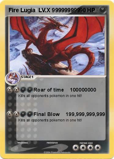 Pokemon Fire Lugia  LV.X 999999999