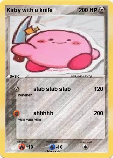 Pokemon Kirby with a knife