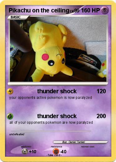 Pokemon Pikachu on the ceiling