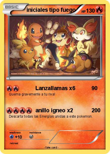 Pokemon iniciales tipo fuego