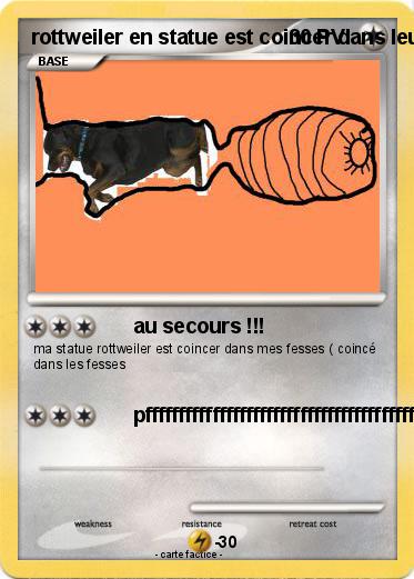 Pokemon rottweiler en statue est coincer dans leur fesses