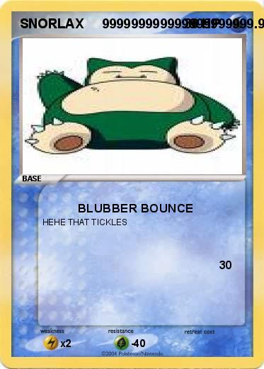 Pokemon SNORLAX     999999999999999999999.999