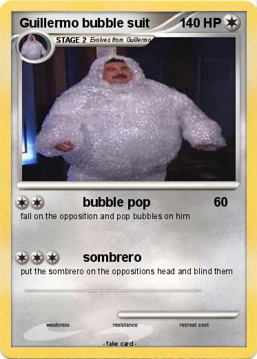 Pokemon Guillermo bubble suit
