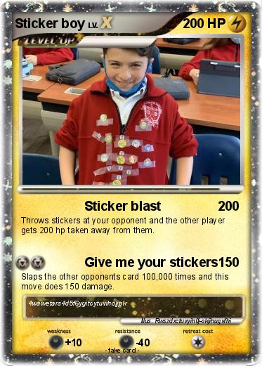 Pokemon Sticker boy