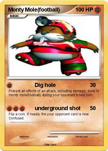 Pokémon Monty Mole football - Dig hole - My Pokemon Card
