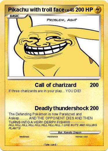 Pokemon Pikachu with troll face