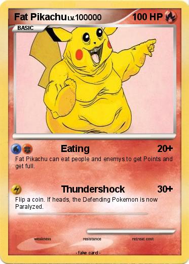 Pokémon Fat Pikachu 54 54 - Eating - My Pokemon Card.