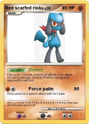 Pokemon Red scarfed riolu