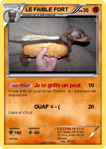 Pokemon LE FAIBLE FORT