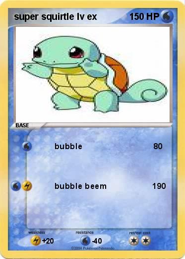 Pokemon super squirtle lv ex