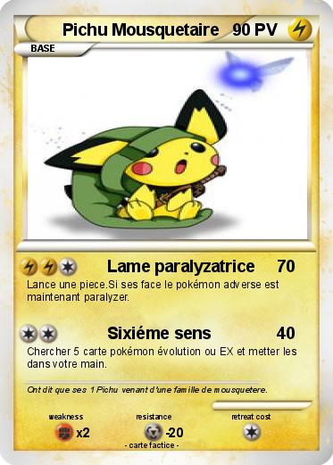 Pokemon Pichu Mousquetaire