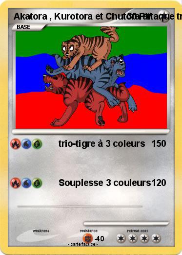 Pokemon Akatora , Kurotora et Chutora attaque trios