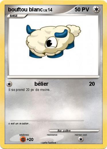Pokemon bouftou blanc