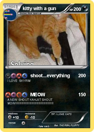 Pokemon kitty with a gun