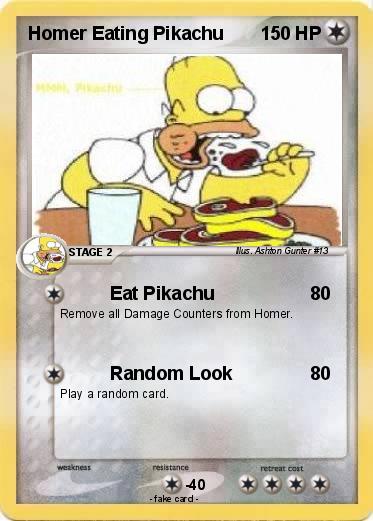 Pokemon Homer Eating Pikachu