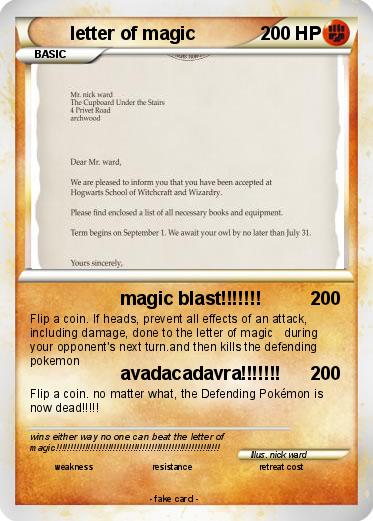 Pokemon letter of magic