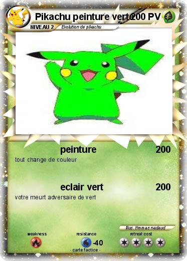 Pokemon Pikachu peinture verte