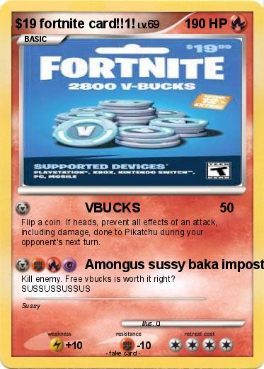 Pokemon $19 fortnite card!!1!