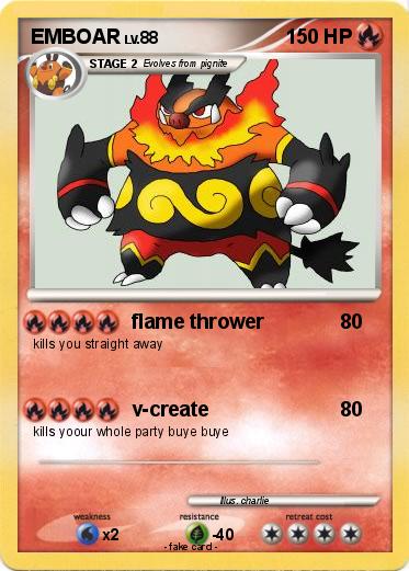 Pokémon EMBOAR 57 57 - flame thrower - My Pokemon Card