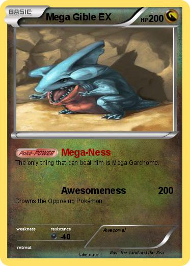 Pok mon Mega Gible EX Mega Ness My Pokemon Card
