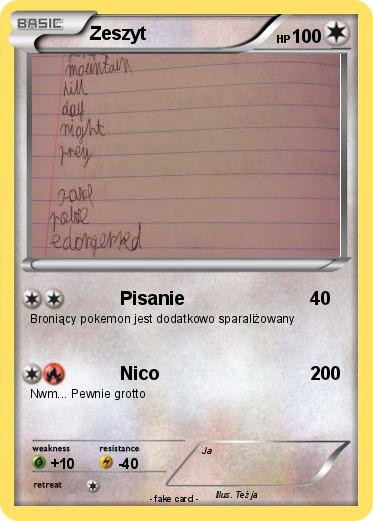 Pokemon Zeszyt
