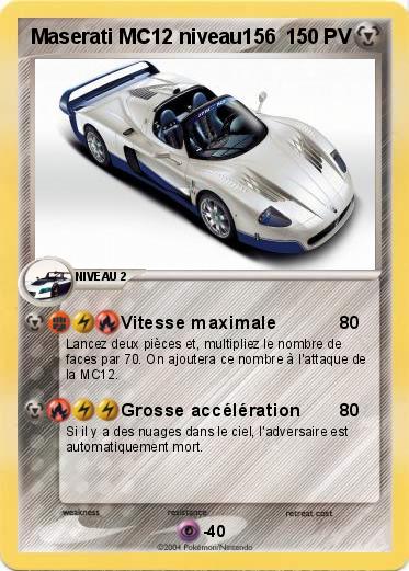 Pokemon Maserati MC12 niveau156