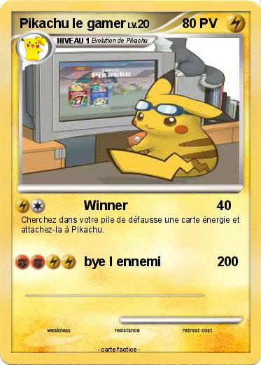 Pokemon Pikachu le gamer