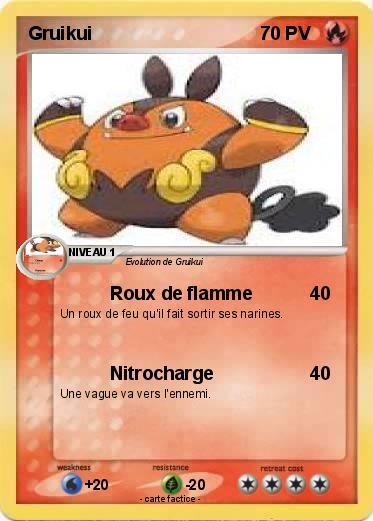 Pok?�mon Gruikui 120 120 - Roux de flamme - Ma carte Pok?�mon