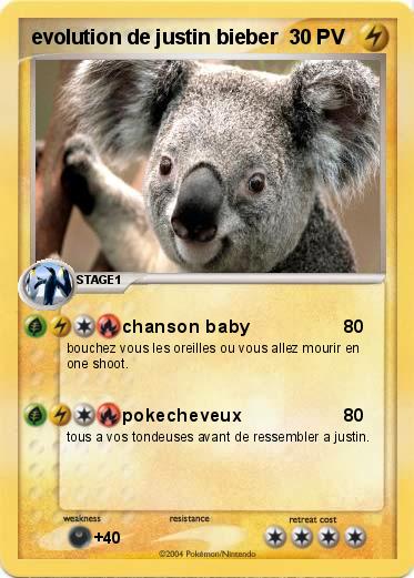 Pokemon evolution de justin bieber