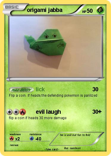 Pokemon origami jabba