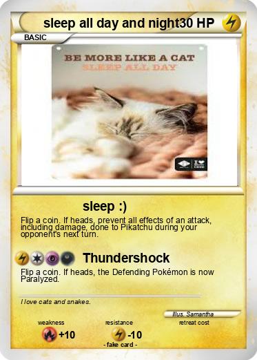 Pokemon sleep all day and night